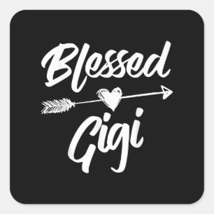 Adesivo Quadrado Bendito Gigi Ação de Graças - Grande Avô Presente
