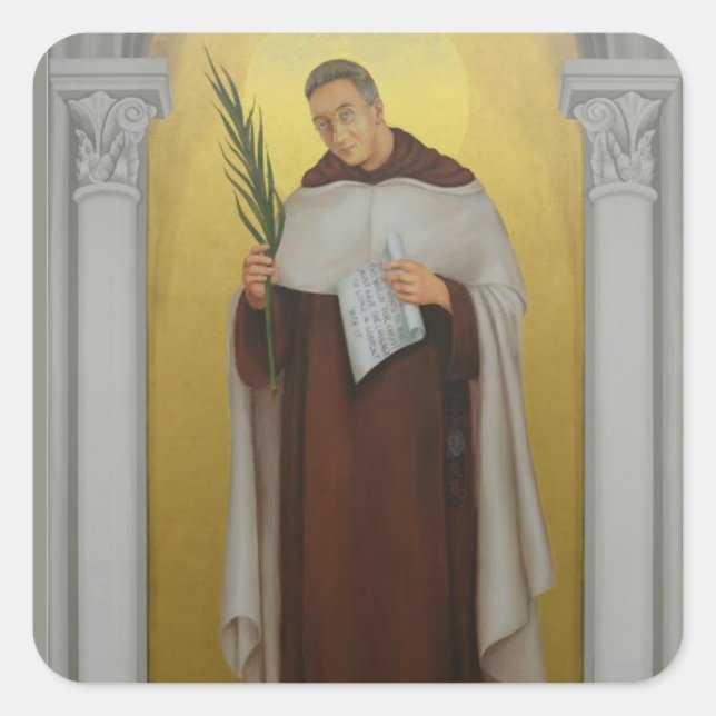 Adesivo Quadrado Bendito Titus Brandsma Carmelite Sagrada Carmelite (Frente)