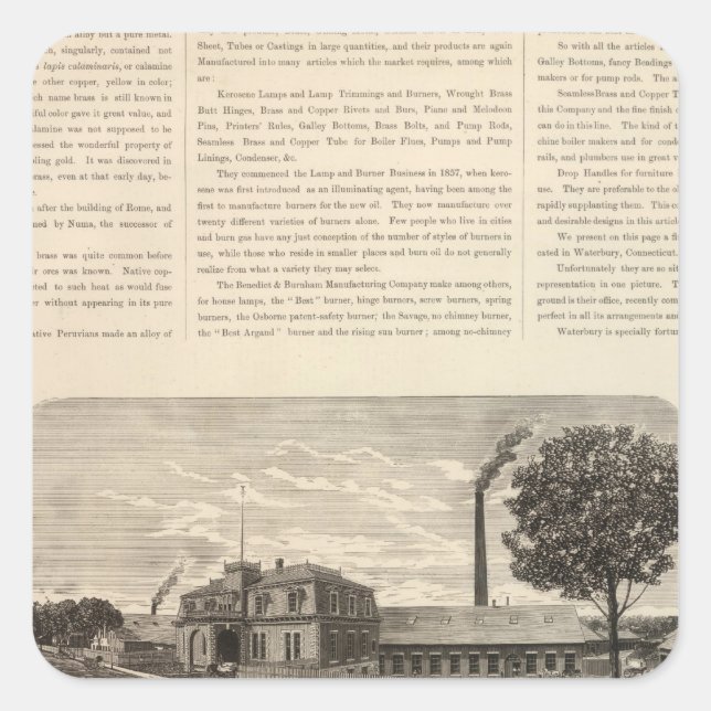 Adesivo Quadrado Benedict e Burnham Manfacting Company (Frente)