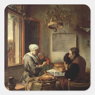 Adesivo Quadrado Benevolência antes da carne, 1660