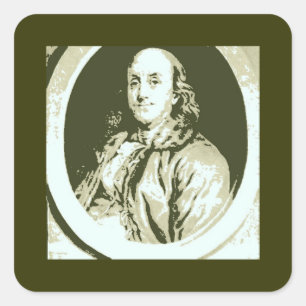 Adesivo Quadrado Benjamin Franklin