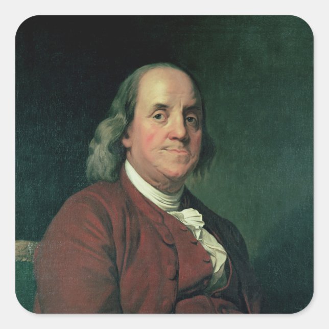 Adesivo Quadrado Benjamin Franklin, 1782 (Frente)