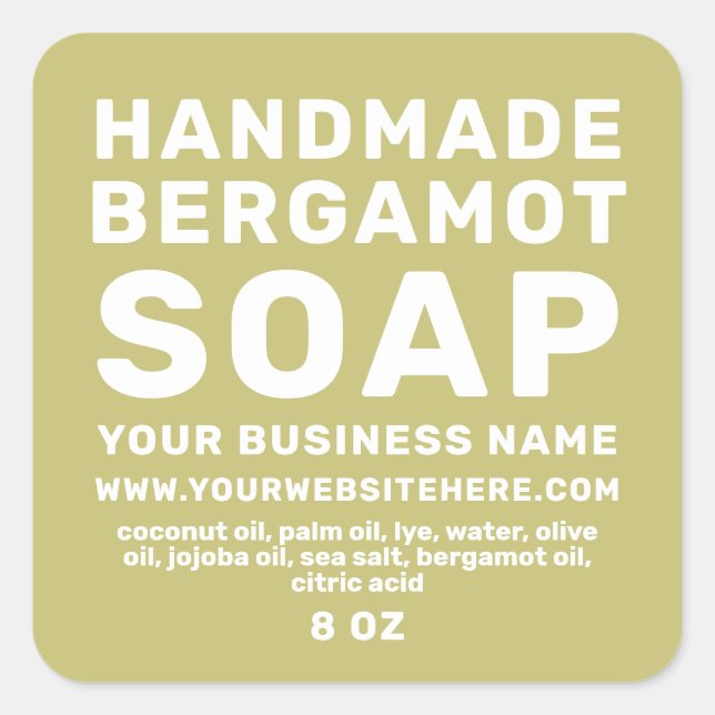 Adesivo Quadrado Bergamot Soap Torna Moderna (Frente)