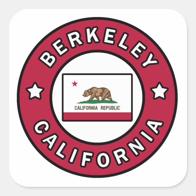 Adesivo Quadrado Berkeley California (Frente)