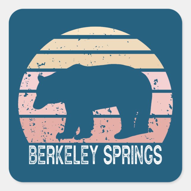 Adesivo Quadrado Berkeley Primaveras no Urso Retro da Virgínia Ocid (Frente)