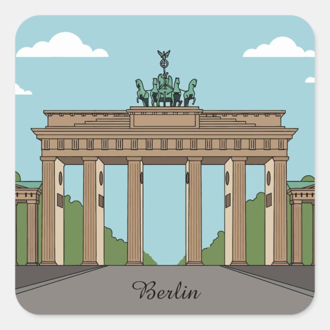Adesivo Quadrado Berlin Brandenburg Gate – Classic City Landmark (Frente)