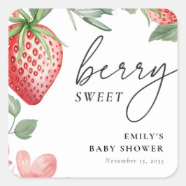 Adesivo Quadrado Berry Sweet Floral Chá de fraldas