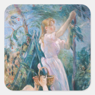 Adesivo Quadrado Berthe Morisot - A Colhedora de Cerejas