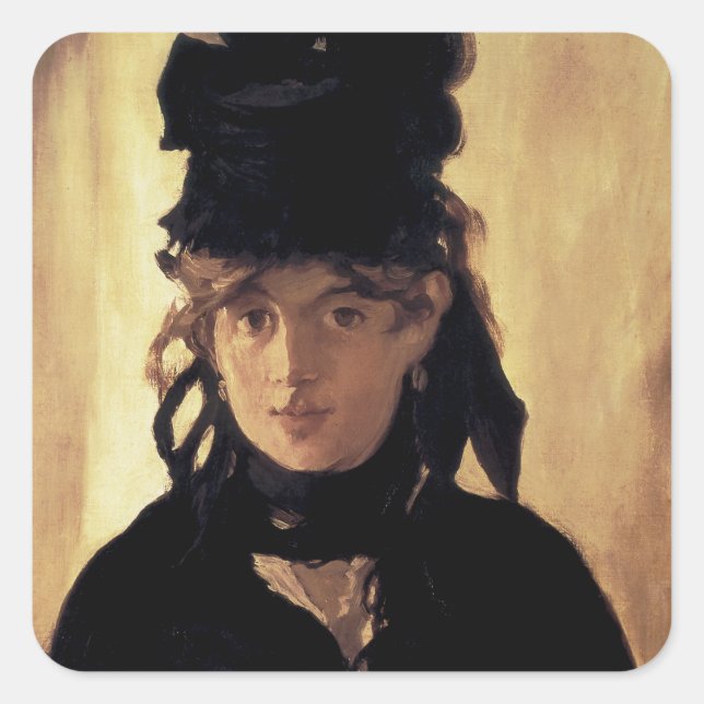 Adesivo Quadrado Berthe Morisot com Buquê de Violetas (Frente)