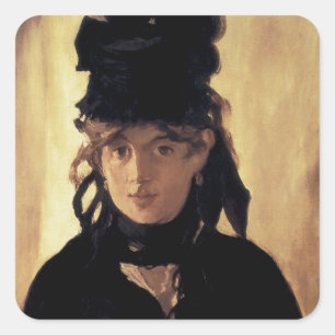Adesivo Quadrado Berthe Morisot com um buquê das violetas
