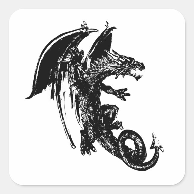 Adesivo Quadrado Besta do Dragão Noturno (Frente)
