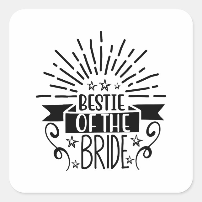 Adesivo Quadrado Bestie Da Noiva (Frente)