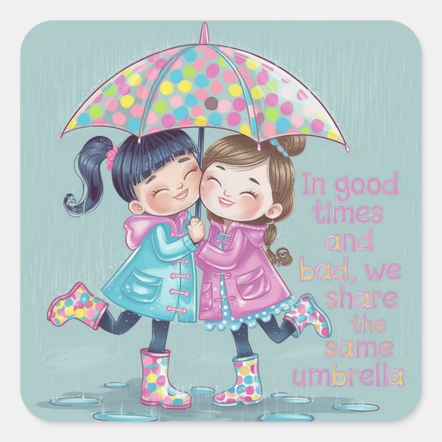 Adesivo Quadrado Besties (Frente)