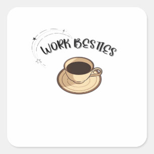 Adesivo Quadrado Besties de Trabalho Correspondentes ao Clássico