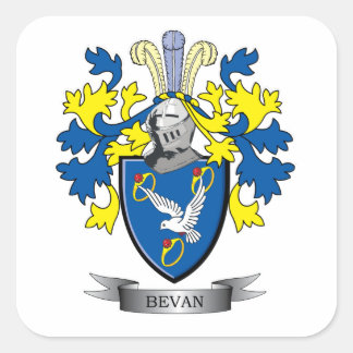 Adesivo Quadrado Bevan Family Crest Casaco de Armas