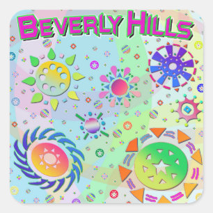 Adesivo Quadrado Beverly Colinas Seven Suns & Energy Sticker