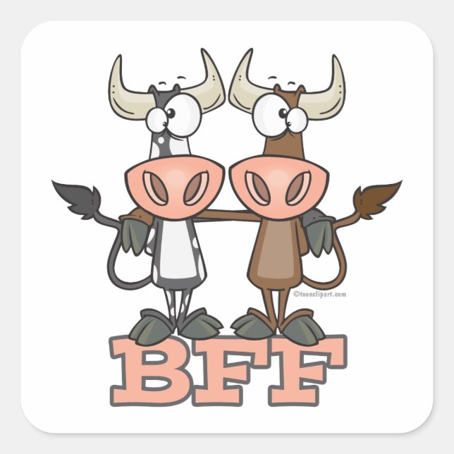 Adesivo Quadrado BFF melhores amigos para sempre (Frente)