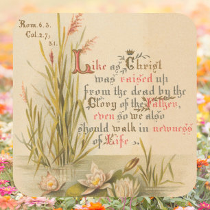 Adesivo Quadrado Bíblia católica cristã é Páscoa risen
