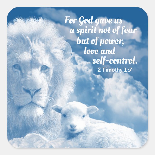 Adesivo Quadrado Bíblia Cristã Inspiracional Versa para Força (Frente)