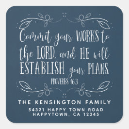 Adesivo Quadrado Bíblia Cristã Russa Verse Typografia Endereço