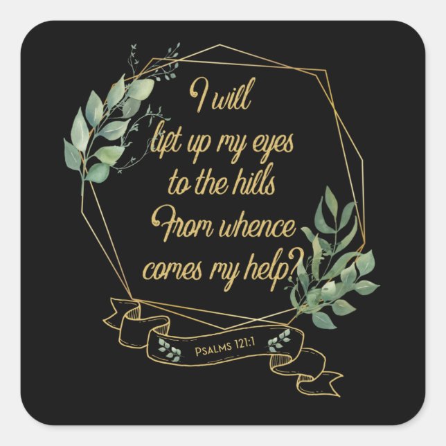 Adesivo Quadrado Bíblia Cristã Verse Eucalyptus Folaves (Frente)