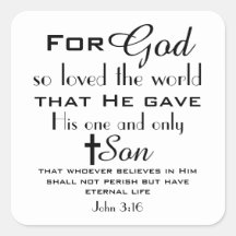 Bíblia Cristã Verse John 3:16 Stickers