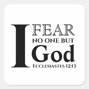 Adesivo Quadrado Bíblia Da Tipografia Verse ● Não Receio Ninguém A