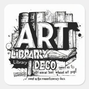 Adesivo Quadrado Biblioteca de Artes Deco Sticker Pack: Uma Históri