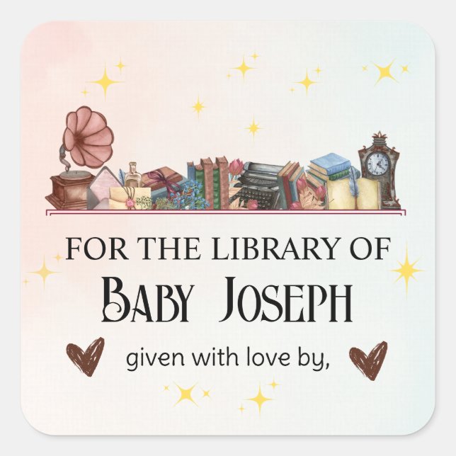 Adesivo Quadrado Biblioteca de Livros de História O Próximo Chá de  (Frente)