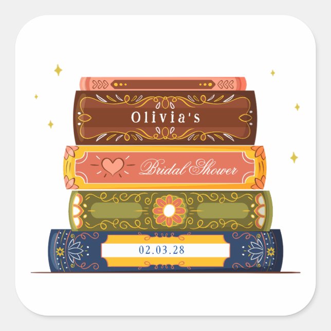 Adesivo Quadrado Biblioteca de Livros de Histórias: Chaveirista de  (Frente)