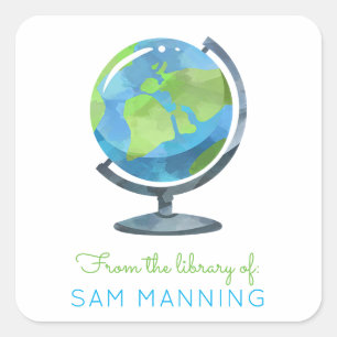 Adesivo Quadrado Biblioteca do Globo