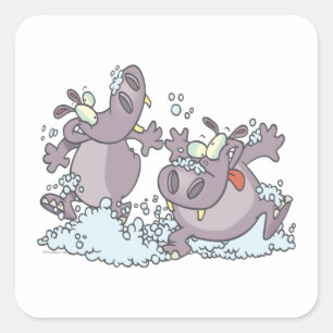 Adesivo Quadrado bicho de festa engraçado hipoglicemias de suds