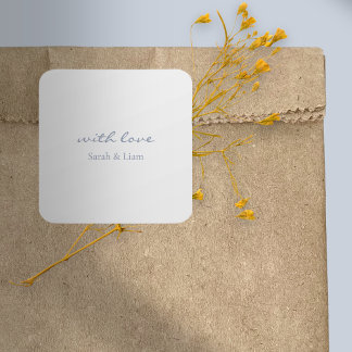 Adesivo Quadrado Bicho Netral Com Vinheta De Casamento De Presente