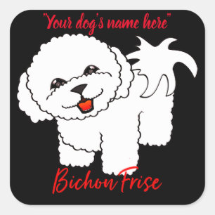 Adesivo Quadrado Bichon Frise