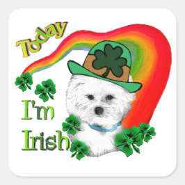Adesivo Quadrado Bichon Frise St Patricks