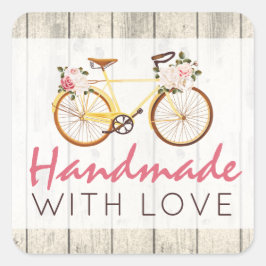 Adesivo Quadrado Bicicleta Com Chique De Amor