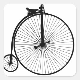 Adesivo Quadrado Bicicleta penny farthing preta vintage