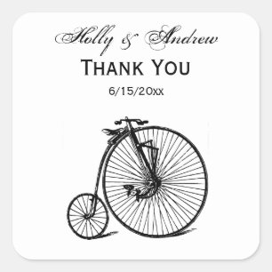 Adesivo Quadrado Bicicleta Penny Farthing Velocípede Vintage