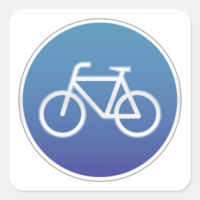 Adesivo Quadrado Bicicletas com sinal de estrada permitido (Frente)