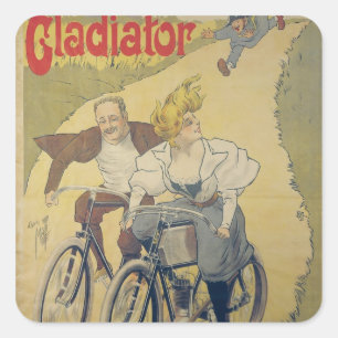 Adesivo Quadrado Bicicletas do gladiador da propaganda de poster