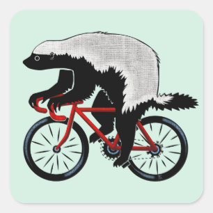 Adesivo Quadrado Bicycle Honey Badger