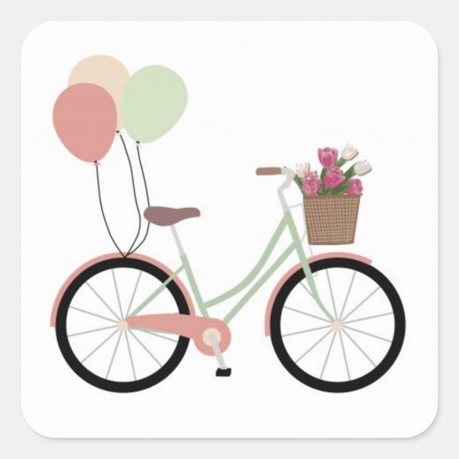 ADESIVO QUADRADO *BICYCLE WITH BALLOONS* STICKER (Frente)