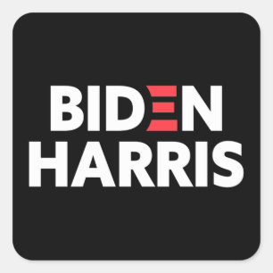 Adesivo Quadrado Biden / Harris Campanha Eleitoral Preto e Branco
