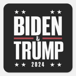 Adesivo Quadrado Biden Trump 2024 Divertida Eleição Presidencial VP