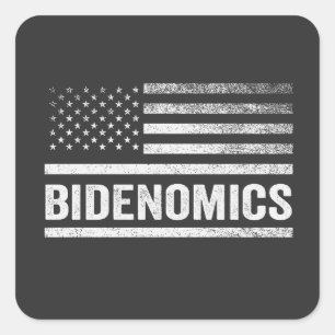 Adesivo Quadrado Bidenomics American ElecFlag Democrat Harris