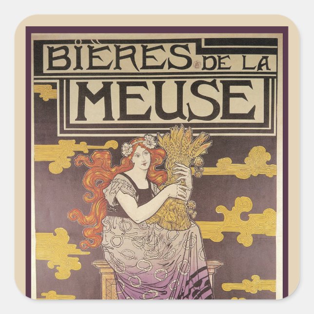 Adesivo Quadrado Biere de la Meuse por Marc Auguste Bastard (Frente)