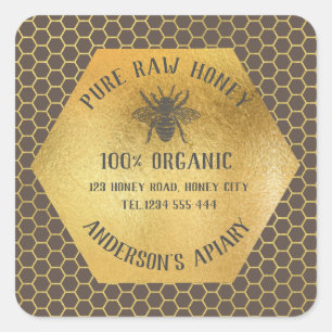 Adesivo Quadrado Bife de mel de favos