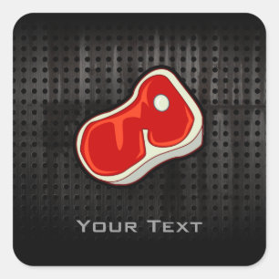 Adesivo Quadrado Bife do açougueiro; preto