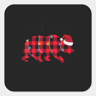 Adesivo Quadrado Big Broar Bear Buffalo Red Xadrez Luzes Christma
