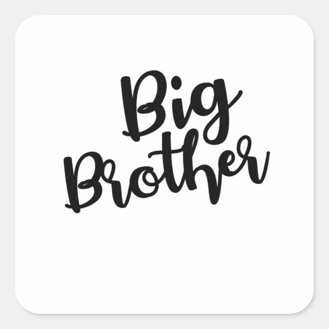 Adesivo Quadrado Big Brother text in Cursive Black style (Frente)